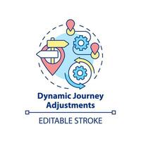 Dynamic journey adjustments concept icon. Personalization. Maas perk abstract idea thin line illustration. Isolated outline drawing. Editable stroke. vector