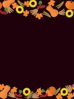 Autumn fall harvest time seamless frame background vector illustration