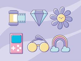 set of 90s modern style vector