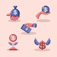 Money Income, Icon Set