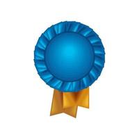 blue rosette award vector