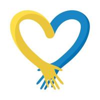 Ukraine no war, heart shaped flag vector