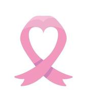 pink ribbon of breast cancer vector