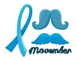 icons, movember prostate cancer awareness vector
