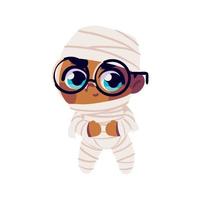 boy wearing mummy costume vector