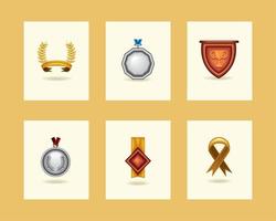 realistic awards and medals vector
