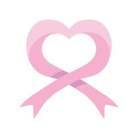 heart shape ribbon, breast cancer vector