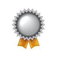 silver medal award vector