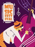 cartel del festival de música, vector