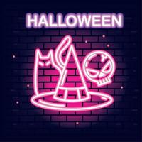 halloween party neon vector