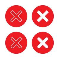 vector de icono x aislado en el fondo del círculo. cruz, mal, símbolo de signo de error