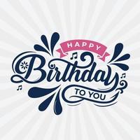Happy birthday lettering design vector