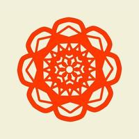mandala of color dark orange with a pastel background vector illustration design