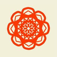 mandala de color naranja oscuro con un fondo pastel, diseño de ilustraciones vectoriales vector