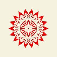 mandala of color dark orange with a pastel background vector illustration design