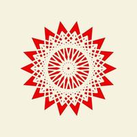 mandala of color dark orange with a pastel background vector illustration design