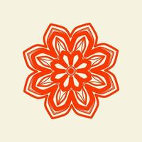 mandala of color dark orange with a pastel background vector illustration design