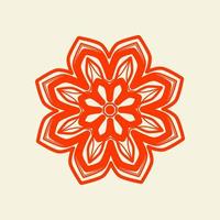 mandala de color naranja oscuro con un fondo pastel, diseño de ilustraciones vectoriales vector