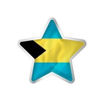 The Bahamas flag in star. Button star and flag template. Easy editing and vector in groups. National flag vector illustration on white background.