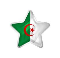 Algeria flag in star. Button star and flag template. Easy editing and vector in groups. National flag vector illustration on white background.