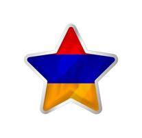 Armenia flag in star. Button star and flag template. Easy editing and vector in groups. National flag vector illustration on white background.