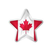 Canada flag in star. Button star and flag template. Easy editing and vector in groups. National flag vector illustration on white background.