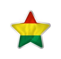 Bolivia flag in star. Button star and flag template. Easy editing and vector in groups. National flag vector illustration on white background.