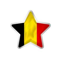 Belgium flag in star. Button star and flag template. Easy editing and vector in groups. National flag vector illustration on white background.