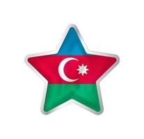 bandera de azerbaiyán en estrella. estrella de botón y plantilla de bandera. fácil edición y vector en grupos. Ilustración de vector de bandera nacional sobre fondo blanco.