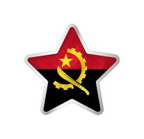 Angola flag in star. Button star and flag template. Easy editing and vector in groups. National flag vector illustration on white background.