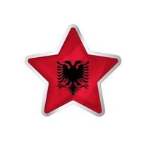 Albania flag in star. Button star and flag template. Easy editing and vector in groups. National flag vector illustration on white background.