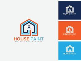 Paint House Service. Home Painting Vector Logo Design. Vector Logo, Label, Emblem Design. Concept For Home Decoration, Building, House Construction