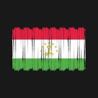 Tajikistan Flag Brush Vector. National Flag Brush Vector Design