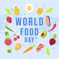 world food day illustration design in flat style vector