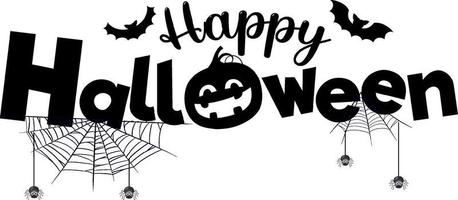 logotipo de fuente feliz halloween vector
