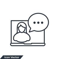 online course icon logo vector illustration. Educational resources symbol template for graphic and web design collection