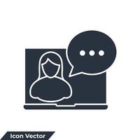 online course icon logo vector illustration. Educational resources symbol template for graphic and web design collection