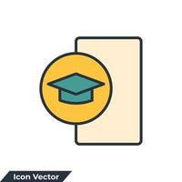 mobile learning icon logo vector illustration. E-learning symbol template for graphic and web design collection