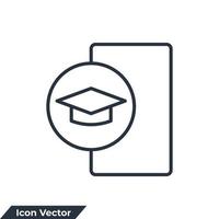 mobile learning icon logo vector illustration. E-learning symbol template for graphic and web design collection