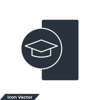 mobile learning icon logo vector illustration. E-learning symbol template for graphic and web design collection