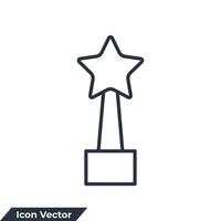 Ilustración de vector de logotipo de icono de trofeo. campeón, plantilla de símbolo de premio para la colección de diseño gráfico y web