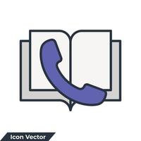 Ilustración de vector de logotipo de icono de soporte de aprendizaje. plantilla de símbolo de libro y teléfono para la colección de diseño gráfico y web