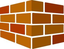 Brick wall. Element of building construction. Simple logo. Repair material. Cartoon flat illustration isolated on white background vector