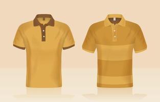 Minimalist Golden Polo Shirt Mock Up vector