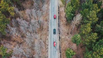 Top view of cars in small road video