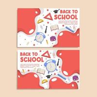 Set of Back to School Landscape Banner vector