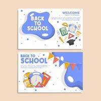 Set of Back to School Landscape Banner vector