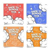 Back to School Sale Social Media Comic Style vector