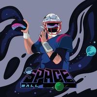 ameerican football player in space vector