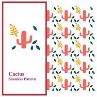 seamless cactus pattern vector